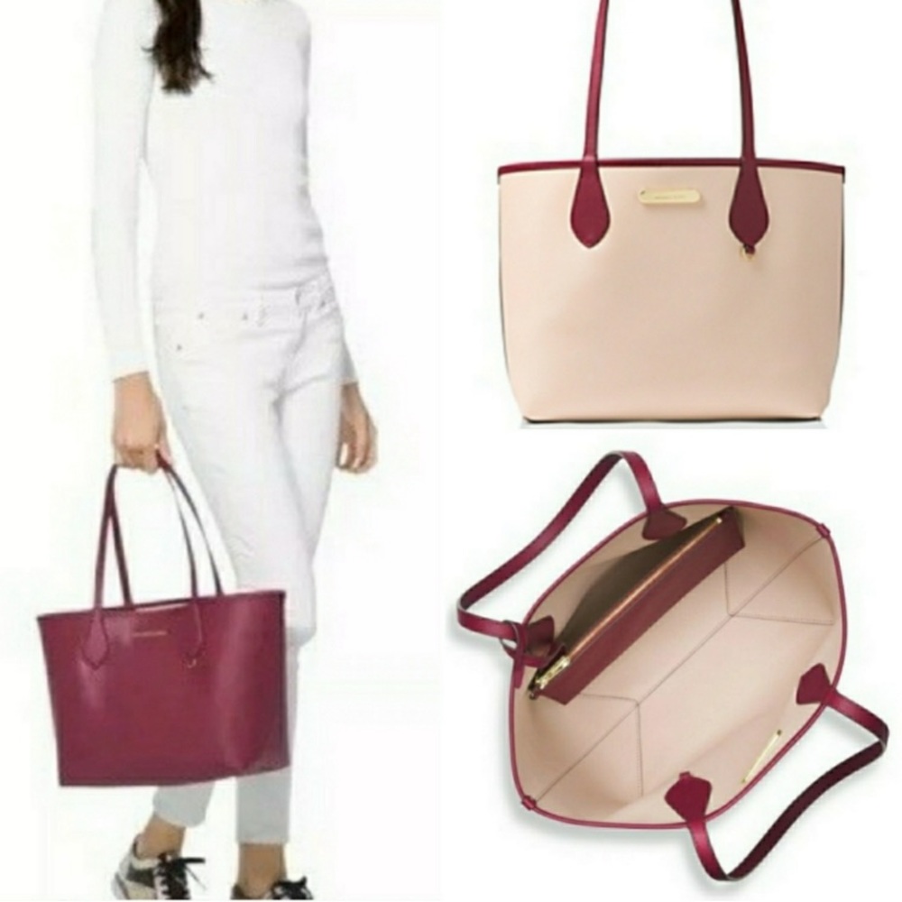MK RARE 3 PC REVERSIBLE Mulberry Tote + Wallet